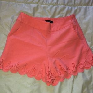 Coral lace detail shorts
